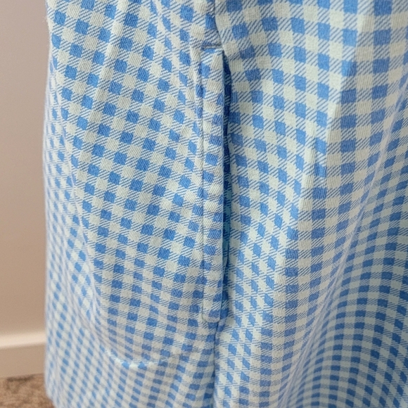 Lands' End Blue And White Gingham Check Sleeveless Jersey Swim Cover Up Dress XL - Picture 8 of 14
